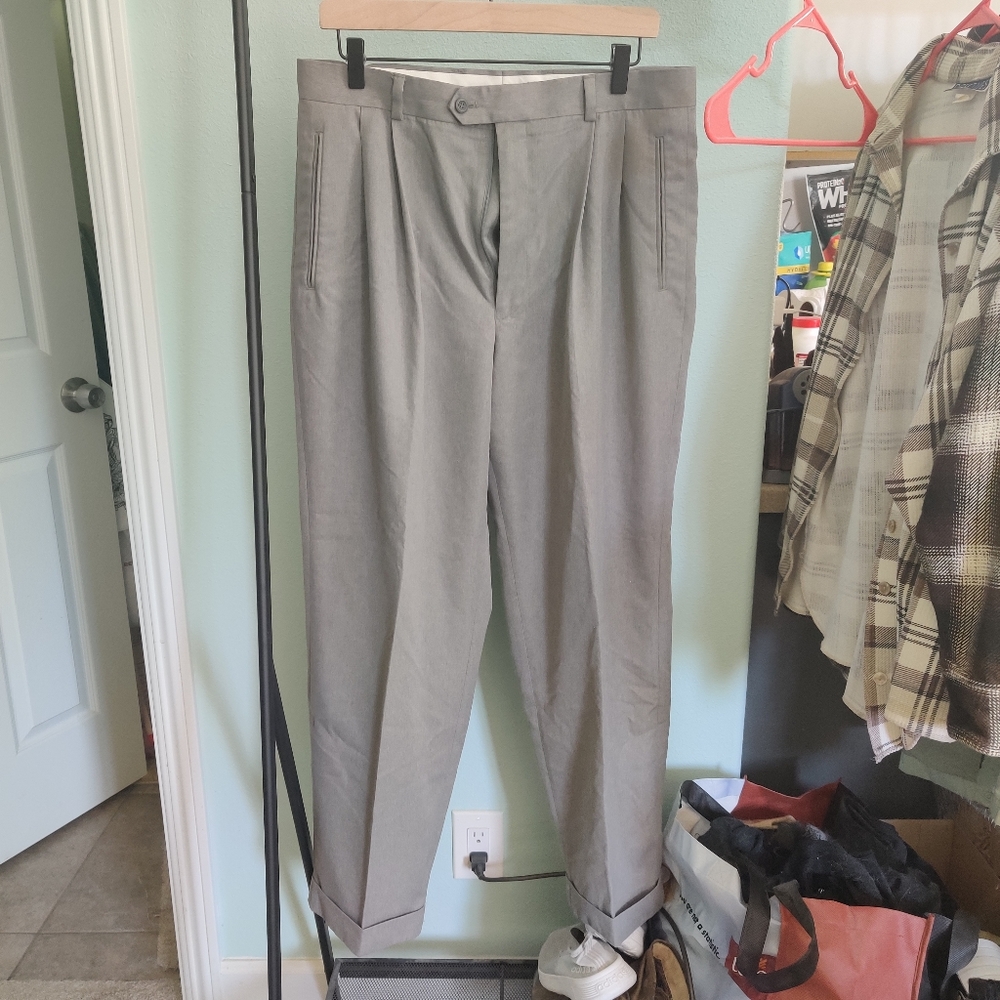 🚭 34×30 heather grey cuffed slacks